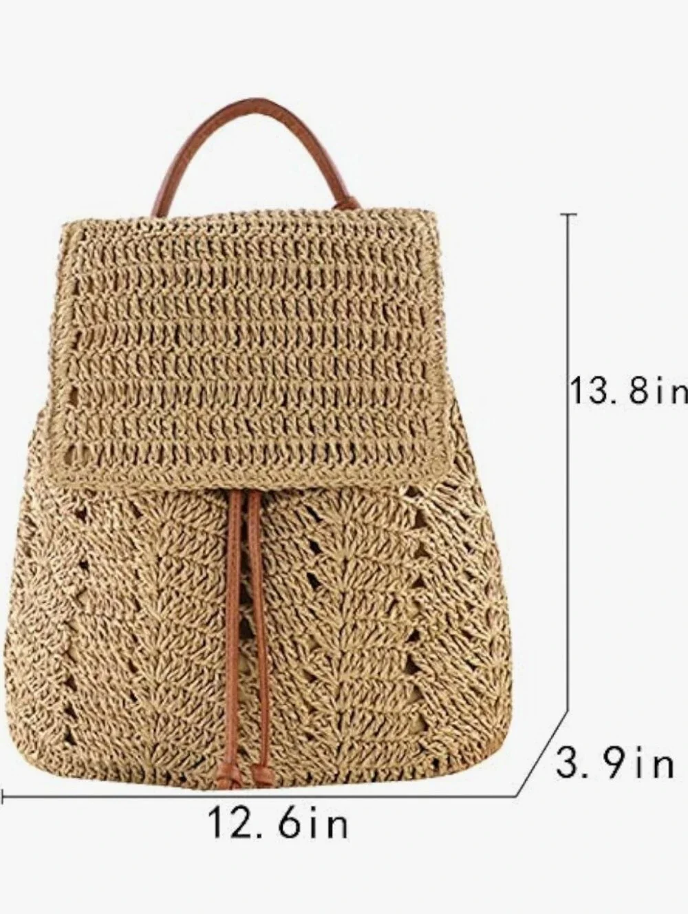 Woven Straw Backpack - Natural